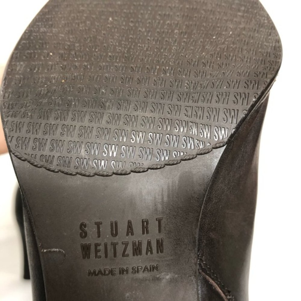 STUART WEITZMAN Chocolate Brown, Side Zip Heeled Ankle Boots Size 7.5 - Picture 6 of 7